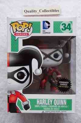 DC COMICS METALLIC HARLEY QUINN POP CONQUEST COMICS EXCLUSIVE WITH STICKER #34