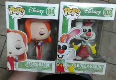 Funko POP Roger Rabbit and Jessica Rabbit #103 #104 Disney VAULTED