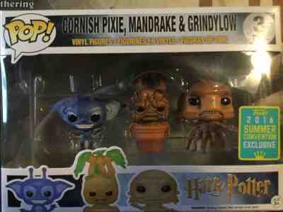 Funko Pop! Harry Potter - CORNISH PIXIE, MANDRAKE & GRINDYLOW (3 Pack) SDCC 2016