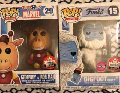 Funko Pop! Fan Expo Canada - SNOWY BIGFOOT (FLOCKED) and GEOFFREY AS IRON MAN