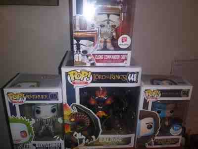 Funko Pop Lot, Braveheart, BeetleJuice, Balrog, Commander Cody!! 