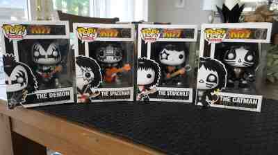 Funko POP Vinyl KISS The Demon#4, Spaceman#5, Starchild#6 and Catman#7 ALL FOUR