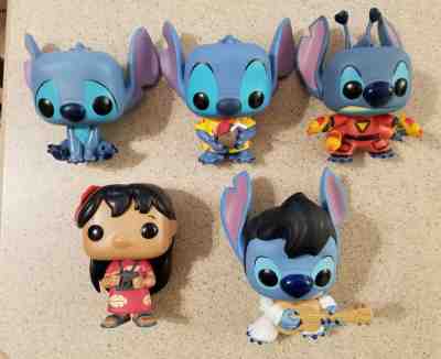 Funko Pop! Disney Lilo & Stitch 5x Lot Aloha 626 Elvis Sitting Stitch Lilo OOB