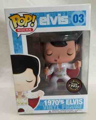 FUNKO POP ROCKS 1970S ELVIS CHASE GITD RETIRED VAULTED SUPER RARE NEAR MINT NM