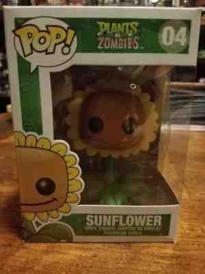 FUNKO POP 2013 PLANTS vs ZOMBIES SUNFLOWER #04 RETIRED Vinyl Figure MIB