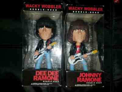 Ramones 2011 Funko Johnny And Dee Dee Wacky Wobblers Bobble Head Figure Rare...