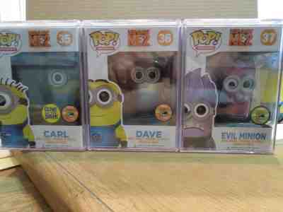 FUNKO POP! SDCC 2013 DESPICABLE ME 2 GLOW CARL METALLIC DAVE EVIL MINION (MIB)