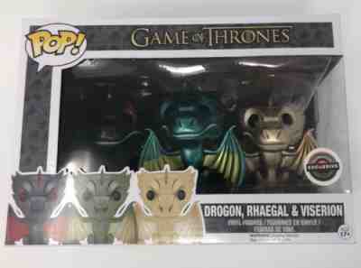 Funko POP! Game of Thrones Drogon, Rhaegal & Viserion (Metallic) Gamestop Excl.