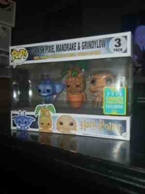 Cornish Pixie, Mandrake & Grindylow - 3 Pack - Harry Potter -SDCC 2016 Funko Pop