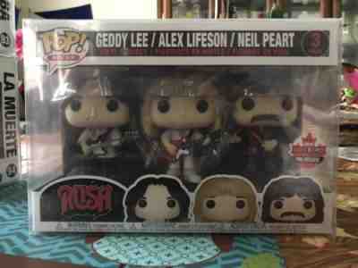 Funko Pop! Rocks Rush Geddy Lee Alex Lifeson Neil Peart Canada Fan Expo