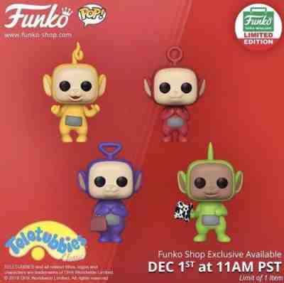 Funko Pop! Teletubbies Dipsy, Laa- Laa, Po, Tinky Winky Set of 4 Funko Shop Excl