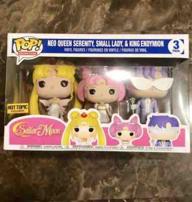 Funko Pop Sailor Moon 3 Pack Hot Topic, Neo Queen Serenity Small Lady King Endym