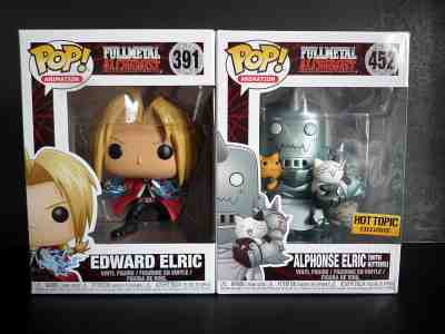 Funko Pop! Fullmetal Alchemist: Edward Elric #391 Alphonse Elric #452 Hot topic 