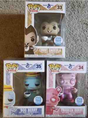 Funko Pop Monster Cereal Ad Icons Count Chocula Boo Berry Frenken Berry 3 Pack M