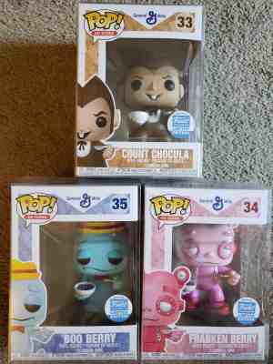 Funko Pop Monster Cereal Ad Icons Count Chocula Boo Berry Frenken Berry 3 Pack M