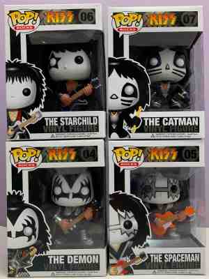 Funko Pop!  KISS Set of 4 Gene Simmons,Ace Frehley,Paul Stanley,Peter Criss RARE