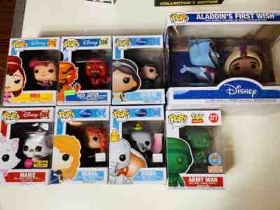 Funko Pop! Disney Lot: Marie, Aladdin, Movie Moment, Army Man, Dumbo