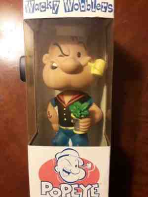 2000 FUNKO WACKY WOBBLERS POPEYE BOBBLE NODDER HEAD NEW IN BOX. good cond.