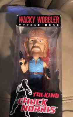 FUNKO Wacky Wobbler Chuck Norris Talking Bobblehead With Box Edges of Box Worn.