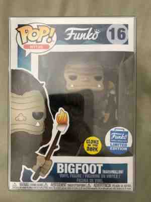 FUNKO POP! BIGFOOT WITH GLOW MARSHMELLOW SHOP EXCLUSIVE W/PROTECTOR RARE!