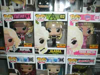 Lot Of 3 Funko Pop! Drag Queen Set - RUPAUL, ALASKA, TRIXIE Hot Topic Exclusive