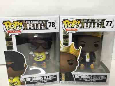 Funko POP Rocks Notorious BIG Biggie Smalls Crown #77 Jersey #78 Figures