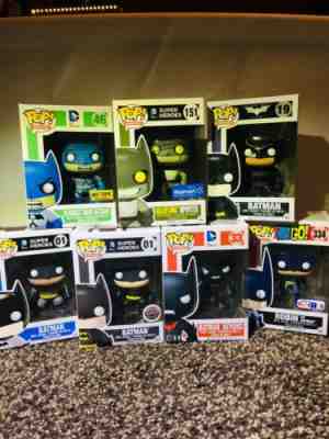 Funko POP! Batman (SET OF 7) Figures Blackest Night Dark Knight Rises 1989 RARE