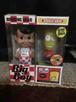 FUNKO BIG BOY & Bart BOBBLE HEADS Bob's Elias Shoneys 1998 & 2008 Comic Con RARE