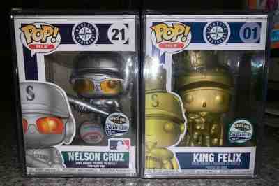 FUNKO POP MLB KING FELIX HERNANDEZ GOLD /32 NELSON CRUZ SILVER BOOM STICK /23