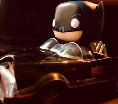 Funko POP! 1955 BATMAN with RARE BAT MOBILE, Collectors Item. 