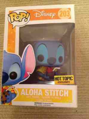 Funko Pop 203 Aloha Stitch Hot Topic Exclusive Lilo & Stitch Movie Disney Hawaii