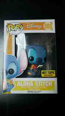 Funko Pop Aloha Stitch Hot Topic Exclusive Lilo & Stitch Movie Disney Hawaii 203