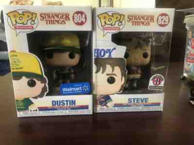 Funko Pop Television Stranger Things Dustin (Walmart) And Steve (Baskin Robbins)