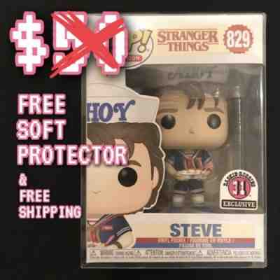 Stranger Things STEVE * Baskin Robbins * #829 Funko POP! in Soft Protector