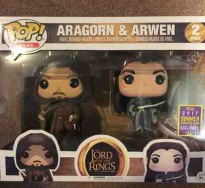 Aragorn & Arwen 2 Pack Funko Pop (2017 Summer Convention Exclusive) New