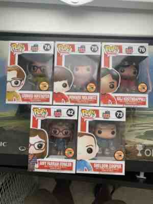 Funko POP Big Bang Theory Set Amy Sheldon Leonard Howard Raj StarTrek SDCC 2013