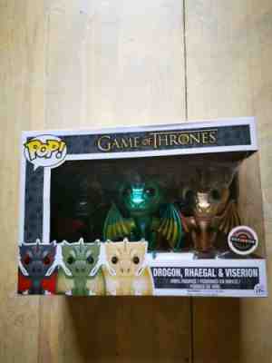 Funko Pop GoT Dragon 3-Pack: Drogon, Rhaegal, Viserion Metallic  Gamestop