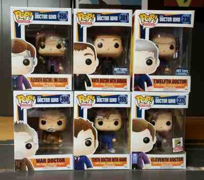 Funko Pop! Doctor Who lot of 6 War Doctor Ninth w/Banana Eleventh 2015 SDCC 