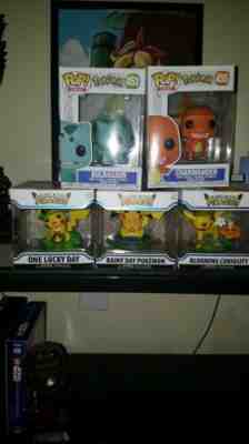 Funko A Day With Pikachu blooming curiosity rainy day one lucky day pokemon pops