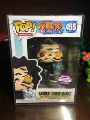 Funko POP Naruto Sasuke Curse Mark #455  Convention Exclusive W/protector