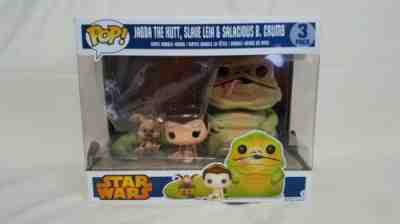 Funko Pop Vinyl Bobble-Heads Jabba The Hutt, Slave Leia, Salacious B. Crumb 