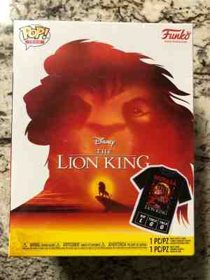 Lion King POP! & Tee MUFASA Flocked #495 Target Exclusive L Box Set