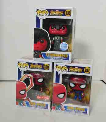 Funko Pop! Marvel Avengers Infinity War Stonekeeper, Iron Spider x2