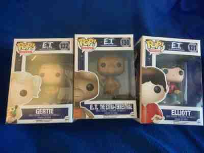 VAULTED FUNKO POP!Movie ET Collection 130 E.T, 131 ELLIOTT & 132 GERTIE