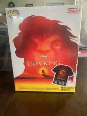 Funko Pop Disney Lion King Flocked Mufasa Pop & Tee Shirt UNOPENED