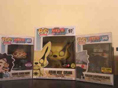 Funko POP Bundle: Sasuke Curse Mark, Kurama Mode, And Kakashi Lightning Blade