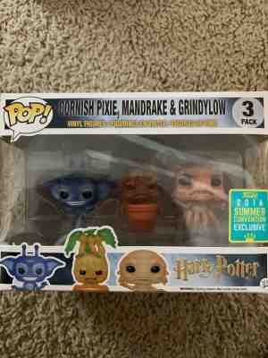 Funko POP! Harry Potter 3 Pack Cornish Pixie Mandrake & Grindylow 2016 SDCC Excl