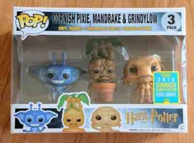 Funko Pop Harry Potter Cornish Pixie Mandrake Grindylow 2016 SDCC Exclusive