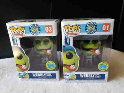 Lot of 2 Funko Pop! Everett AquaSox Webbly #01 & #03 Funko Field Exclusive 