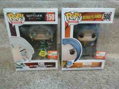 Funko Pop E3 2019 Borderlands Maya & Witcher Ciri GITD Limited Edition 150 508